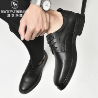 洛克华菲男士皮鞋男款商务正装真皮休闲增高英伦黑色结婚新郎鞋夏季透气