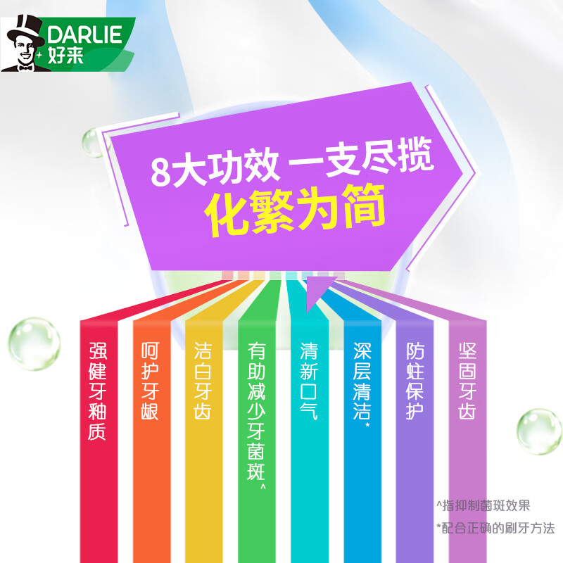 黑人好来DARLIE双重薄荷175g牙膏+柔丝深洁牙刷三支装高清大图