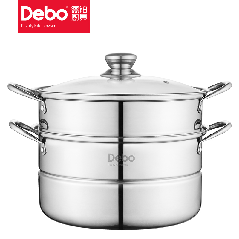 德铂(Debo) DEP-721 希贝尔(蒸锅) 不锈钢加厚双层蒸锅 28cm
