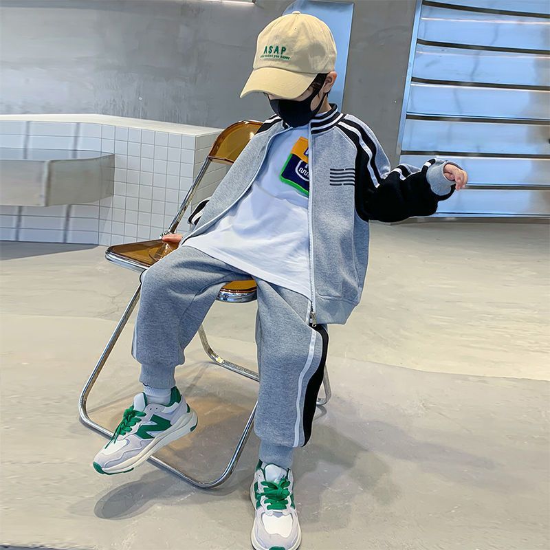 童装男童秋装套装新款洋气运动男孩中大儿童衣服潮视频