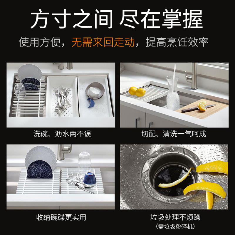 科勒(KOHLER)厨盆水槽龙头套装 普利菲单槽台下厨盆家用厨房304不锈钢手工水槽单槽洗菜盆套餐K-5540