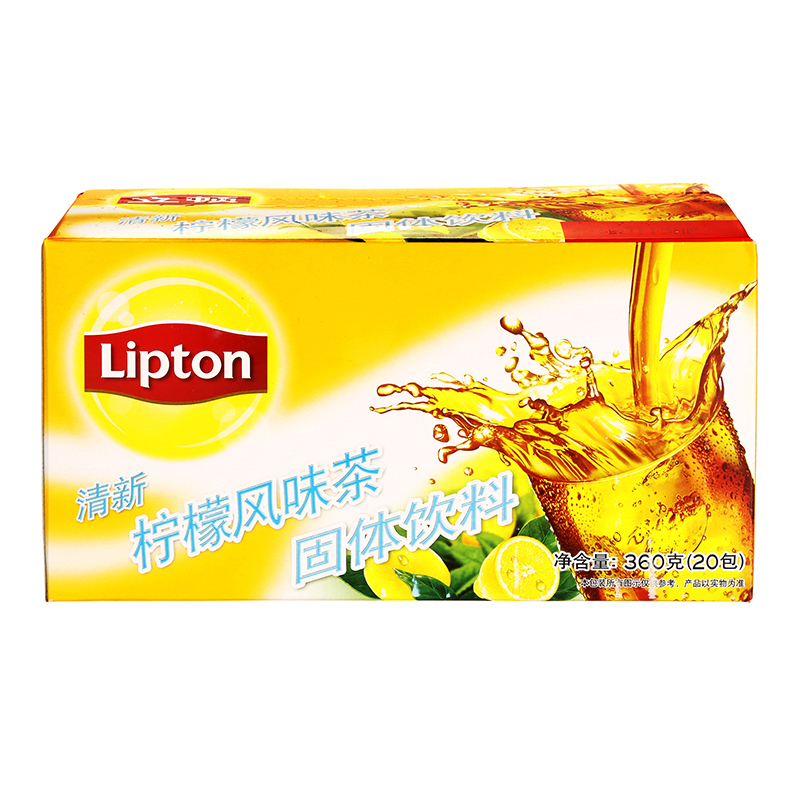 立顿Lipton 清新柠檬风味茶 20包360g 精选优质茶叶 办公室休闲下午茶固体饮料