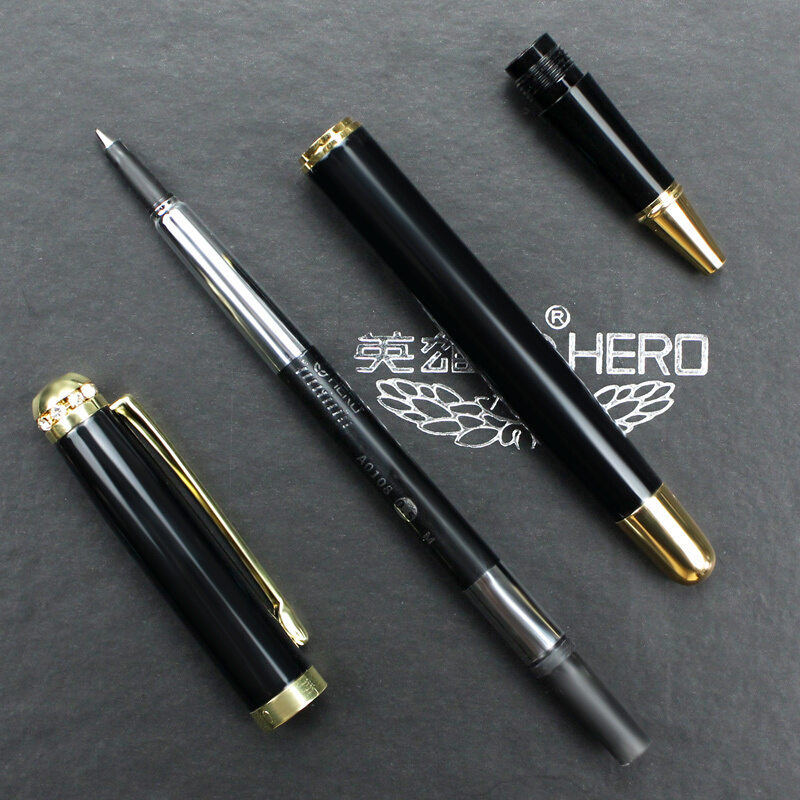英雄(HERO)宝珠笔 黑丽雅多彩细尖 男女款练字笔宝珠笔办公签字笔