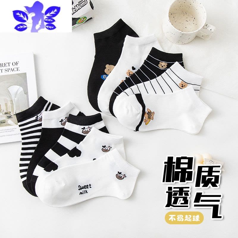 Ideamini袜子女夏季薄款短袜女韩版船袜女短筒白色ins潮夏天日系浅口袜子图片