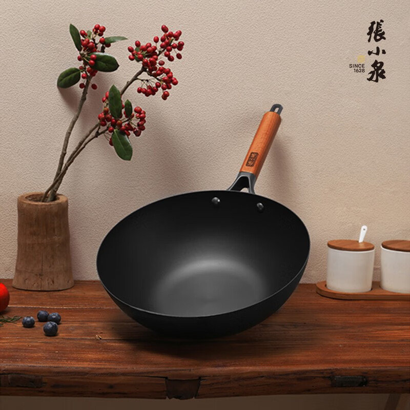 张小泉 32cm炒锅无涂层锅具真不锈精铁炒锅燃气专用 古法精旋铁锅C31780100高清大图