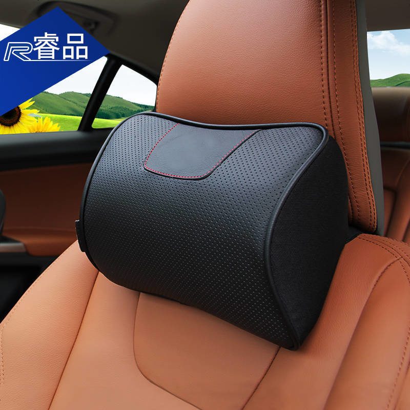 适用于沃尔沃头枕颈枕牛皮XC60 S60L V60 S90 XC90汽车用品