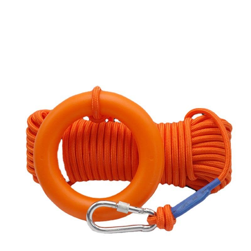 京州水面漂浮救援绳反光救生绳浮索浮潜导向逃生水上救生绳夜光打捞绳 10mm绳+反光+扣+浮环 100米图片