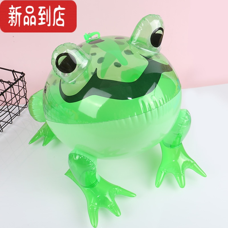 真智力发光大青蛙充气玩具青蛙PVC皮货儿童充气玩具气球夜市小玩具 发光充气青蛙[3个]配打气筒发光玩具