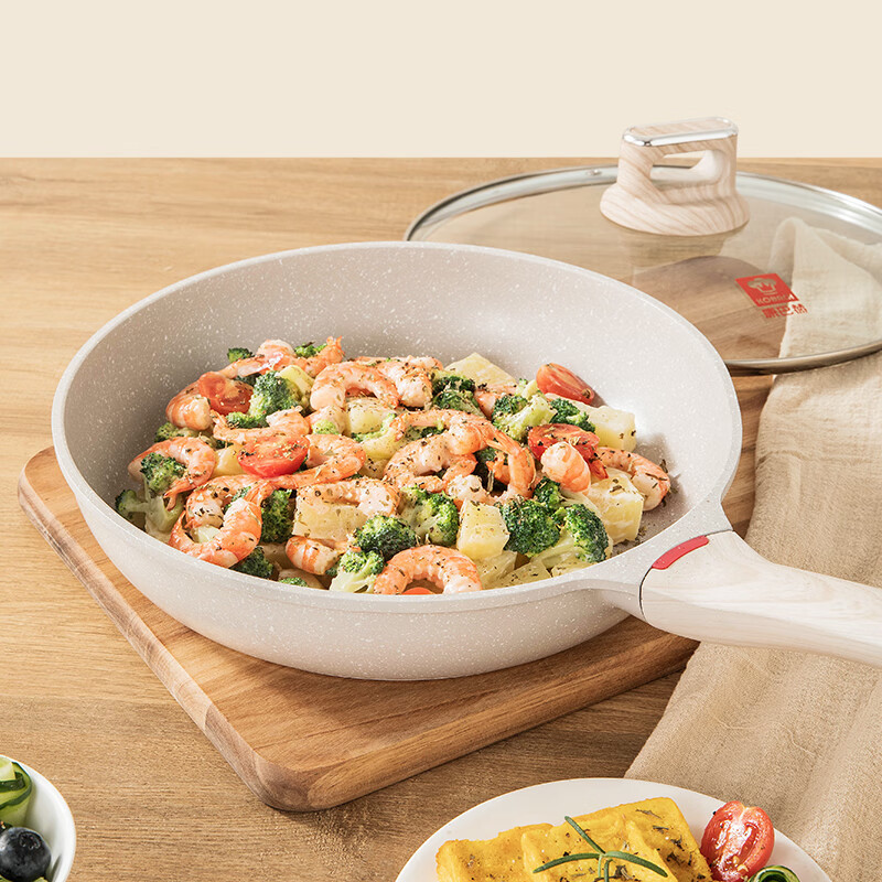 康巴赫(KBH)不粘锅煎炒锅麦饭石色轻颜系列轻量锅身平底炒锅煎KGQ-J20Z