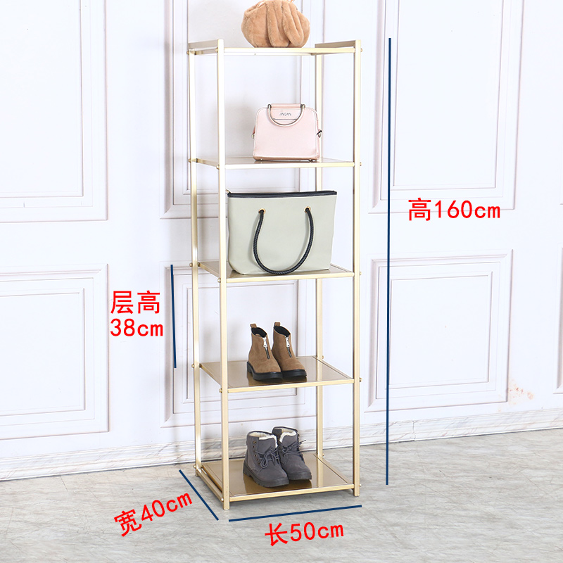 三维工匠服装店衣架展示架落地式金色简约ins挂卖衣服女装店铺货架子晾晒架 三维工 包包架香槟金长0.5米高1.6米高清大图