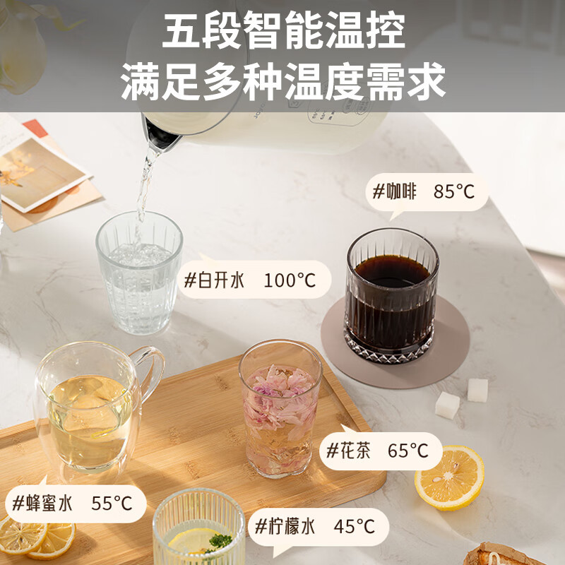 九阳(Joyoung) 热水壶烧水壶电水壶1.5L 5段水温 无缝内胆 316L恒温开水壶K15ED-W521高清大图