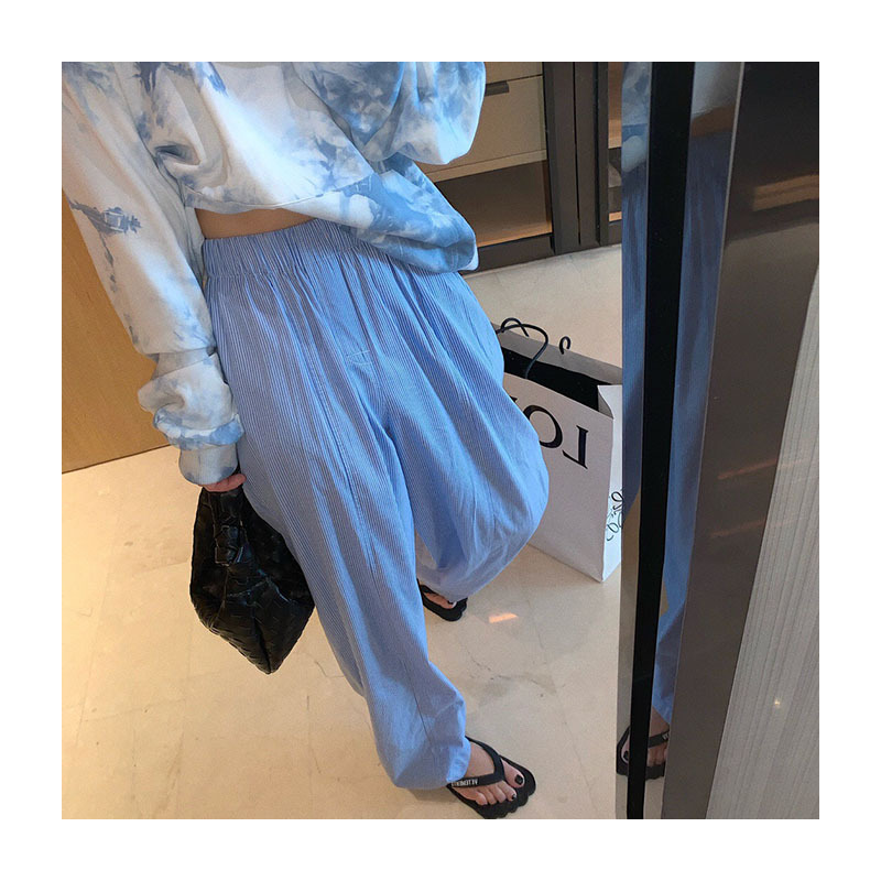 艳如飞显瘦高腰阔腿裤女夏季薄韩版直筒裤棉麻长裤白色宽松拖地裤休闲裤
