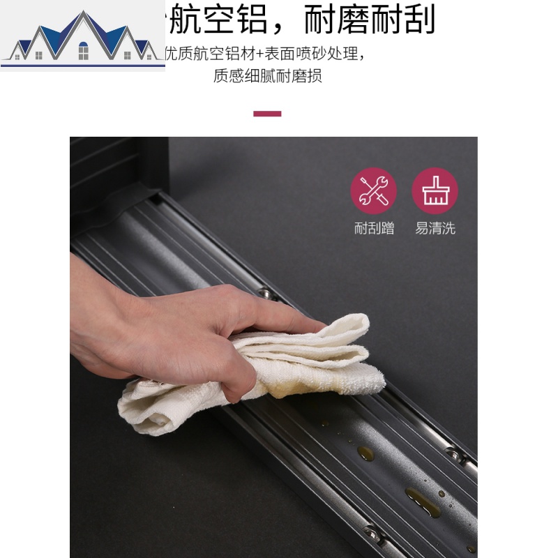 家用厨房橱柜抽屉式内置盘子收纳架立放碗碟置物架太空铝沥水碗架 三维工匠高清大图
