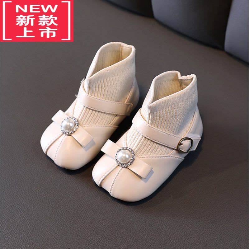 可莉允秋冬季棉鞋女宝宝鞋子软底小皮鞋1一2-3岁女童靴子公主鞋女宝短靴图片