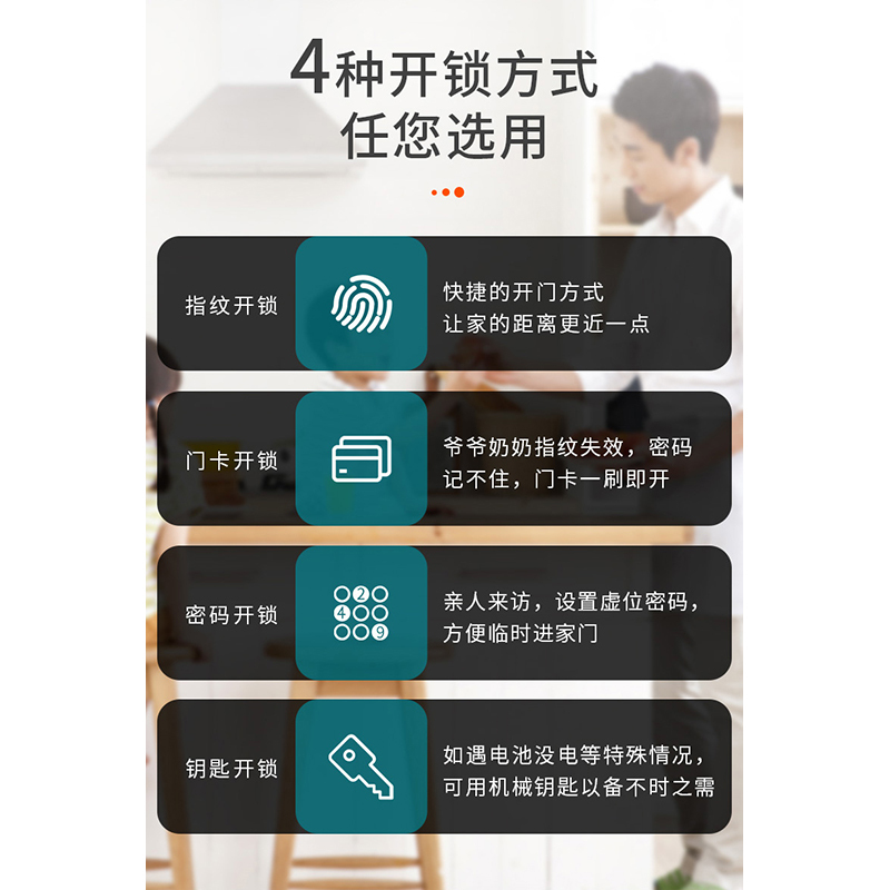 松下智能密码锁PEM6518F全自动体防盗门指纹刷卡钥匙电子锁
