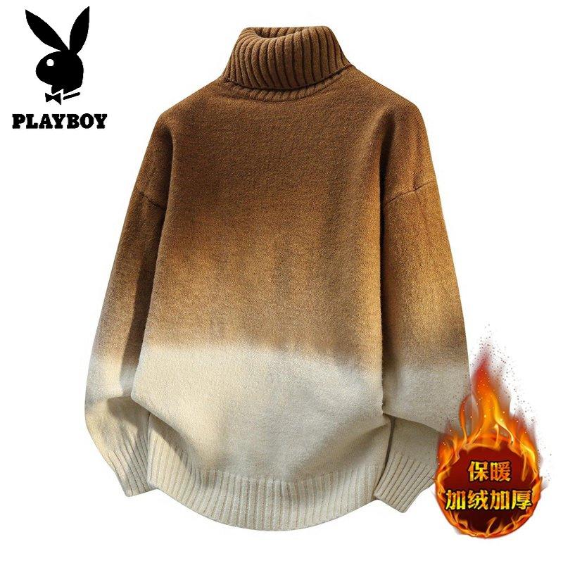 花花公子新款高品质【新款】2025冬可翻高领领针织毛衣男_168高清大图
