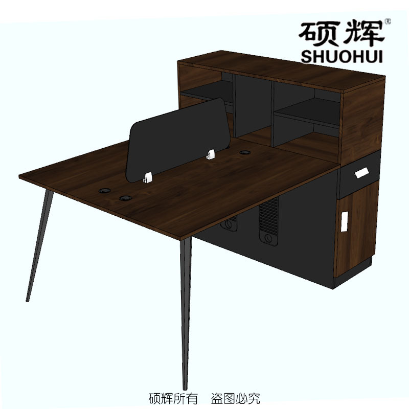 【硕辉】SH-S2双人办公套装 一桌二椅板式对坐职员桌