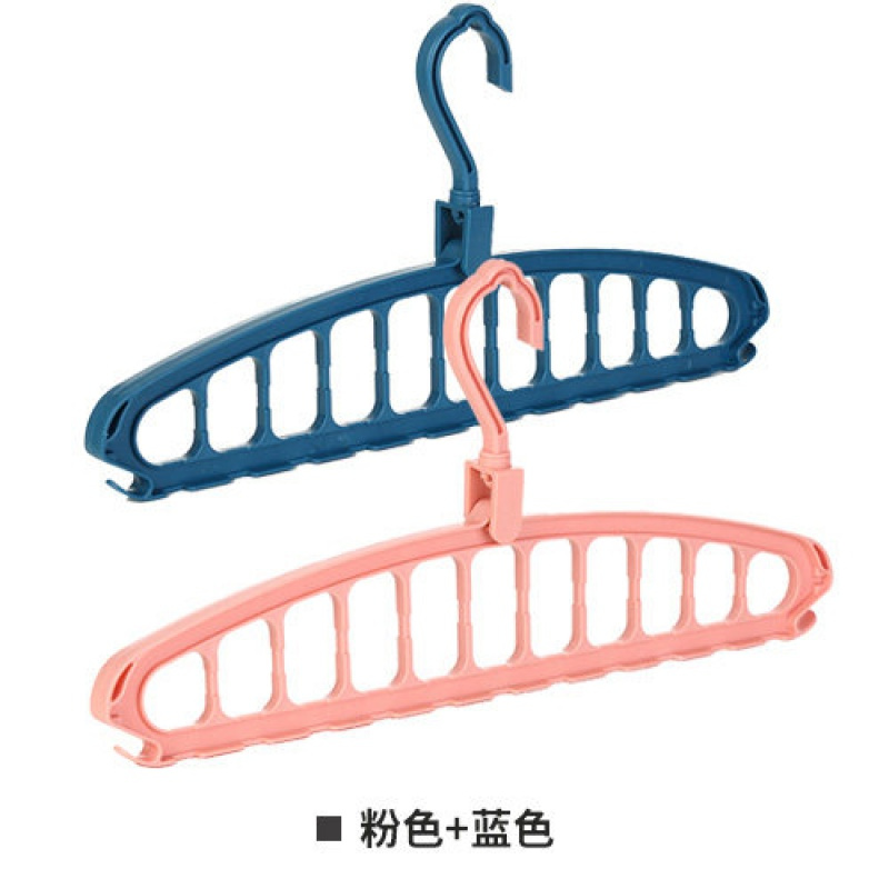 多功能衣架收纳家用晒衣服衣架子防滑晾衣撑挂钩魔术折叠衣挂晾晒架 三维工匠 [4个装]多功能款4色各一个 1个