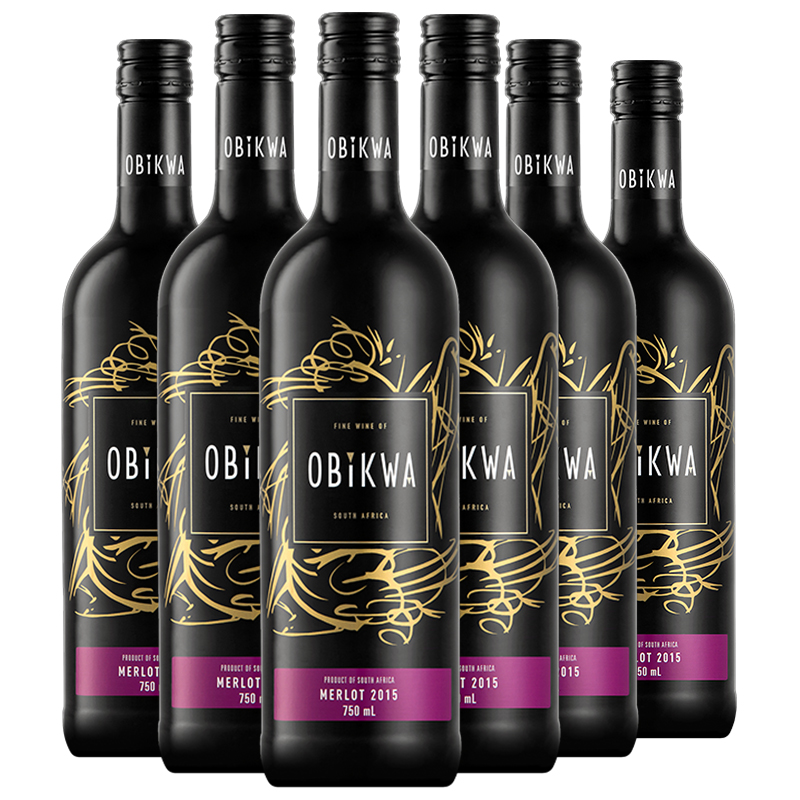 南非原瓶进口 奥卡瓦梅洛红葡萄酒 Obikwa - Merlot 干红葡萄酒 整箱装750ml**6