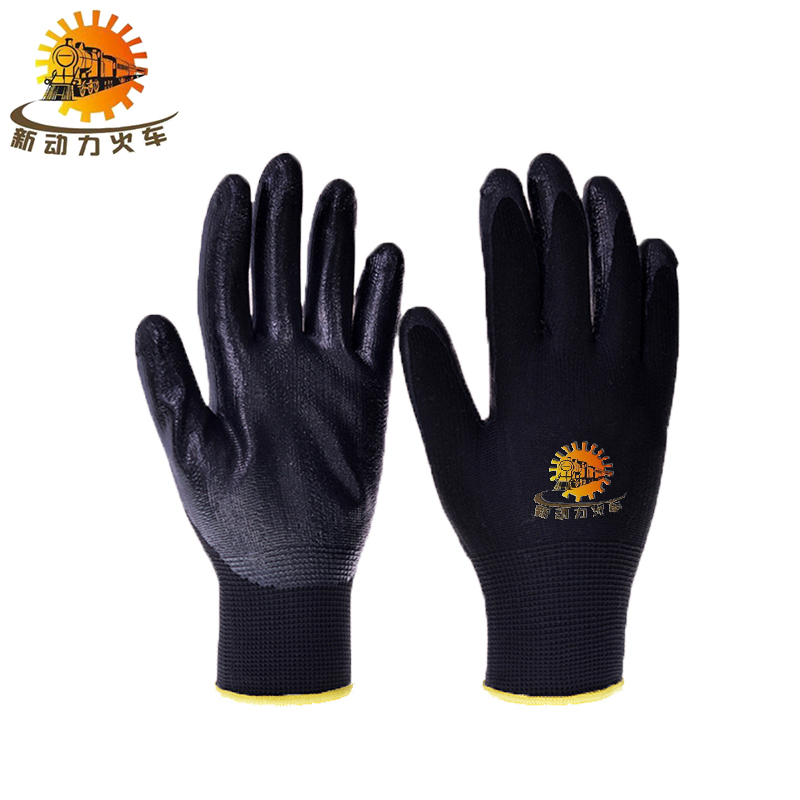 新动力火车 丁腈橡胶防滑手套 丁腈涂掌12副/包 包高清大图