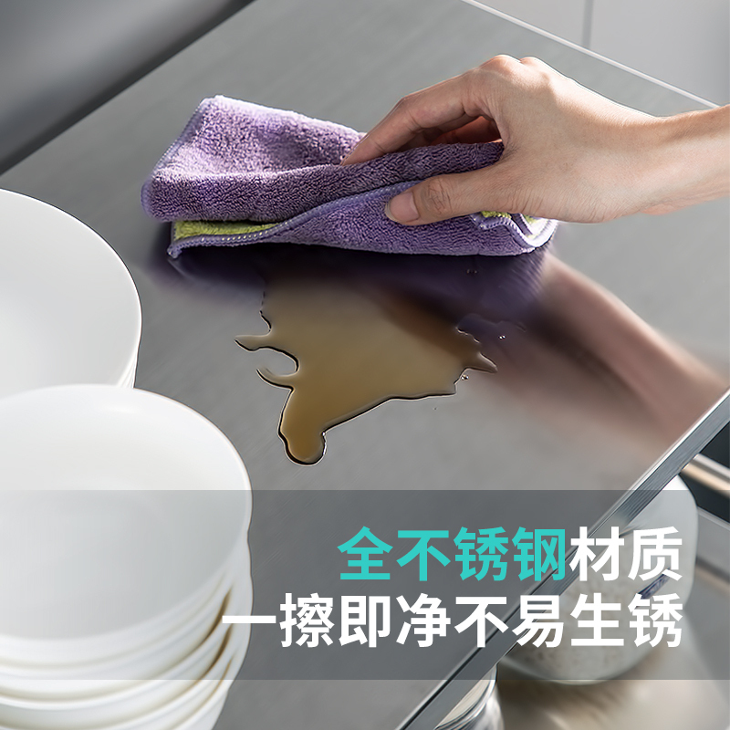 美厨(maxcook)厨房置物架 60CM加大加厚四层不锈钢微波炉架 落地收纳储物架 20mm大管厨具架MCWA992高清大图