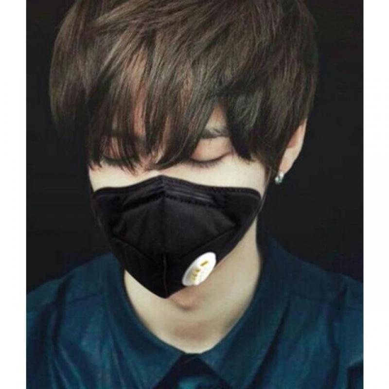 鹿晗网红明星同款口罩黑色防尘透气男口罩女学生韩秋冬款防雾霾