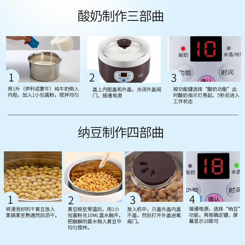 小浣熊酸奶机家用全自动多功能迷你小型不锈钢内胆智能自制发酵米酒