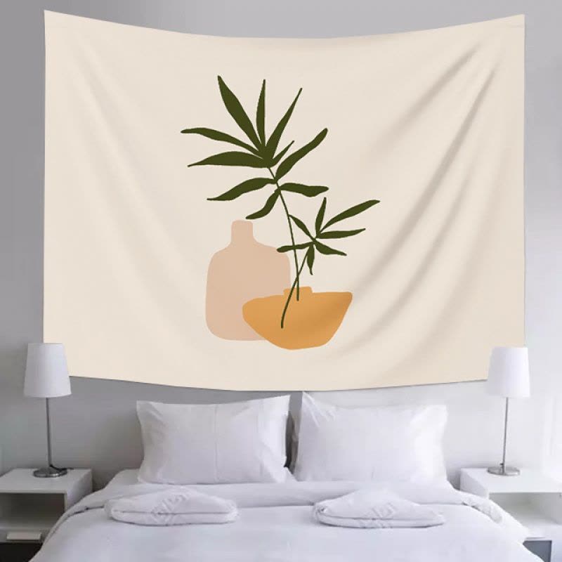 美帮汇北欧INS简约小花床头卧室宿舍背景布墙布小众挂毯 GT00809 绒布150高*200宽厘米图片