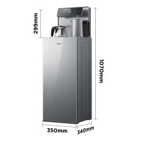 美的(Midea)饮水机 立式家用办公双封闭门防尘大储物柜饮水器银色 YD1906S-X冰热型
