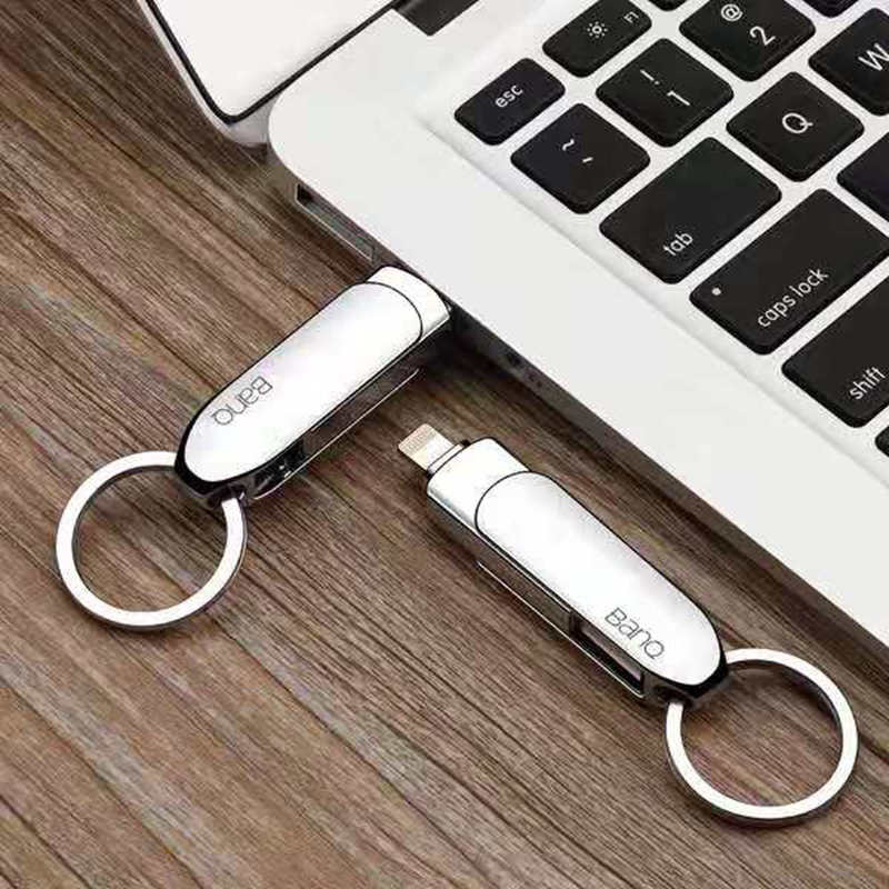 banq128GB USB3.0苹果U盘 A50高速版 银色 苹果官方MFI认证 iPhone/iPad双接口手机电脑
