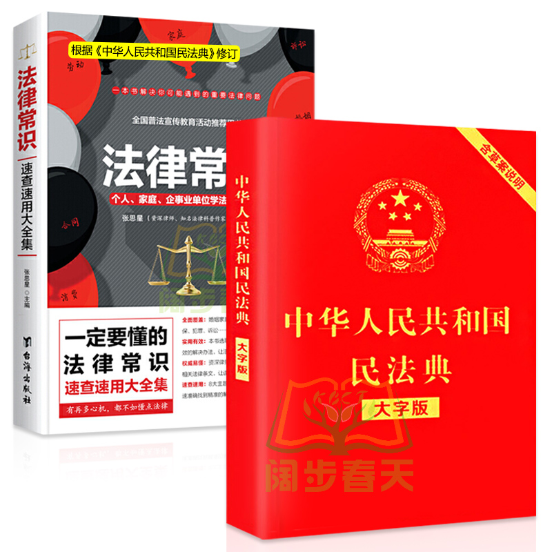 中华人民共和国民法典大字版+法律常识速查速用大全集 刑法民法婚姻继承物权法侵权保险法基础知识全知道高清大图