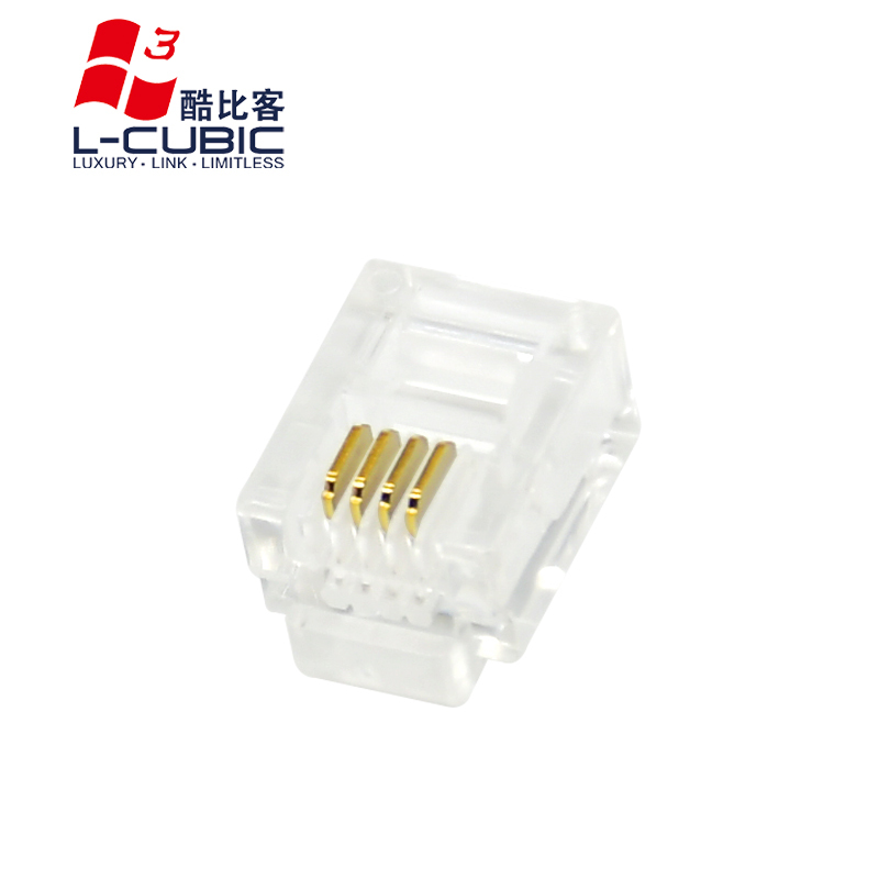 酷比客(L-CUBIC) LCLNC3PLUG64 6P4C四芯RJ11电话水晶头 100颗