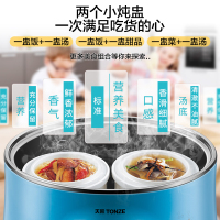 天际炖盅DGD22-22EWG(B)不锈钢电炖锅一锅三胆隔水炖锅煲汤煮粥锅燕窝全自动预约定时陶瓷内胆2-3L/2.2升