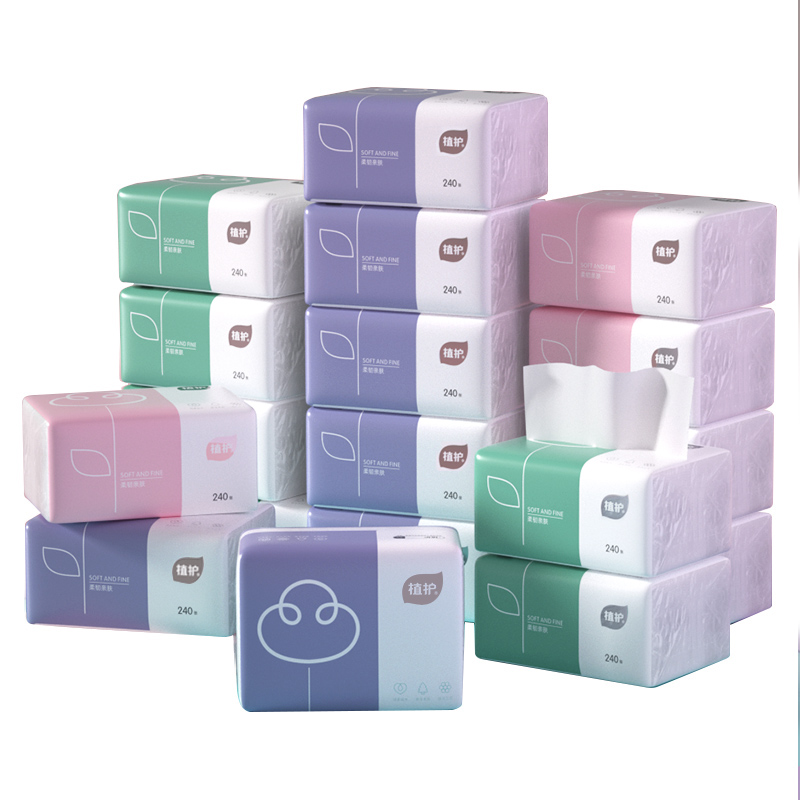 植护三色花抽纸4包zh22175三色花压花60抽n4