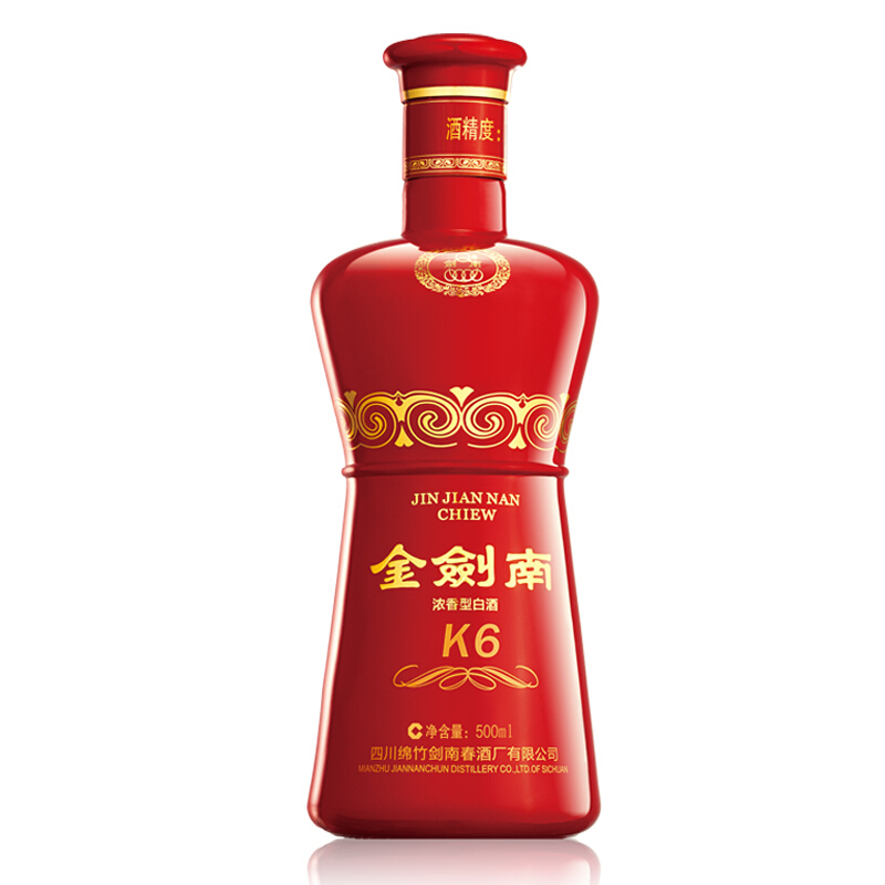 剑南春 2016年产金剑南k6 浓香型白酒 500ml*6瓶 光瓶品鉴整箱装 42度高清大图