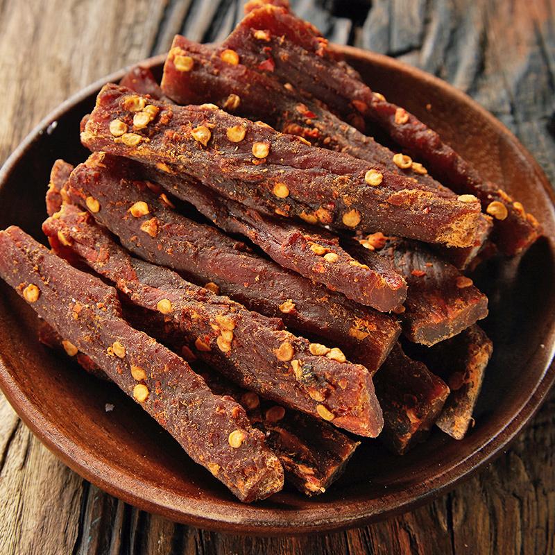 比比赞风干肉香辣味50g袋装风干手撕肉干即食猪肉类休闲小零食品小吃小酌下酒配菜追剧零食品