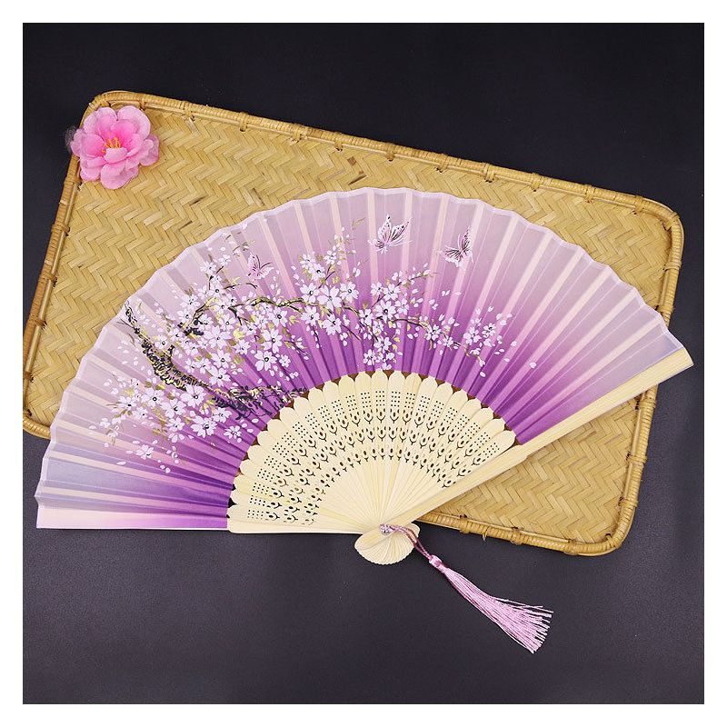 中扇子女式古风折扇夏季随身古典古装古代汉服折叠苏小x6|蝶舞