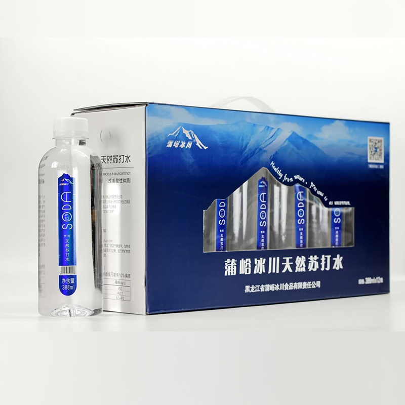 蒲峪冰川天然苏打水388ML/瓶装精装圆瓶装1*24瓶整箱装(单位:箱)