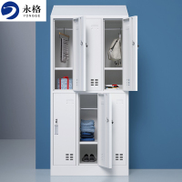 永格更衣柜员工柜防尘柜铁皮柜储物柜寄存包柜鞋柜浴室健身换衣柜斜顶更衣柜定制加厚款六门