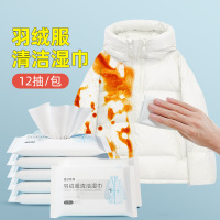 12片羽绒服清洁湿巾免水洗强力去油污渍家用便携湿纸巾C1918苏宁极物