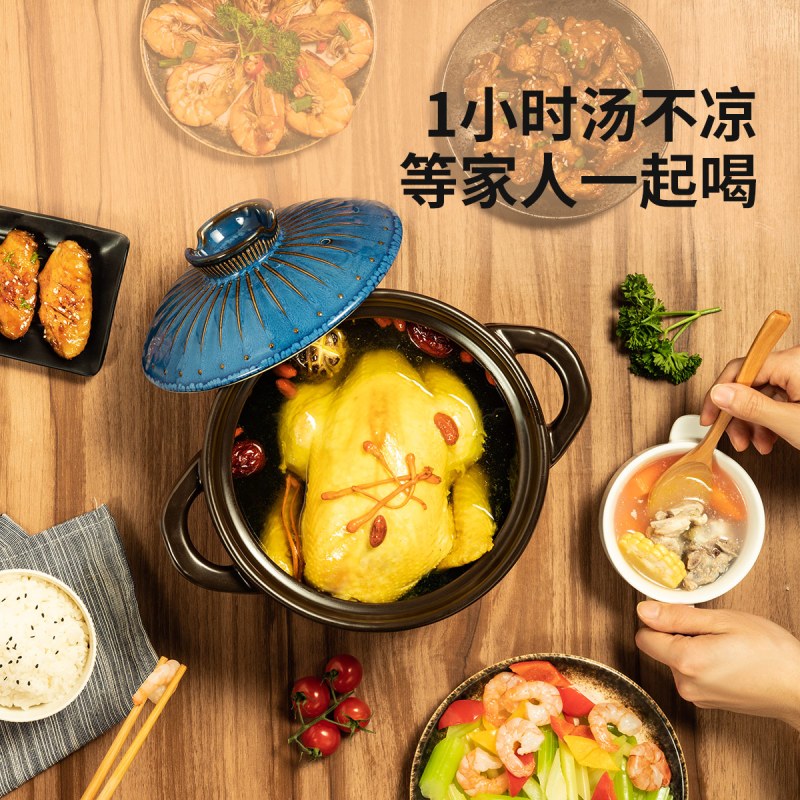 炊大皇陶瓷煲3.5L 家用煲粥煎药养生煲大容量耐高温 SW35TB