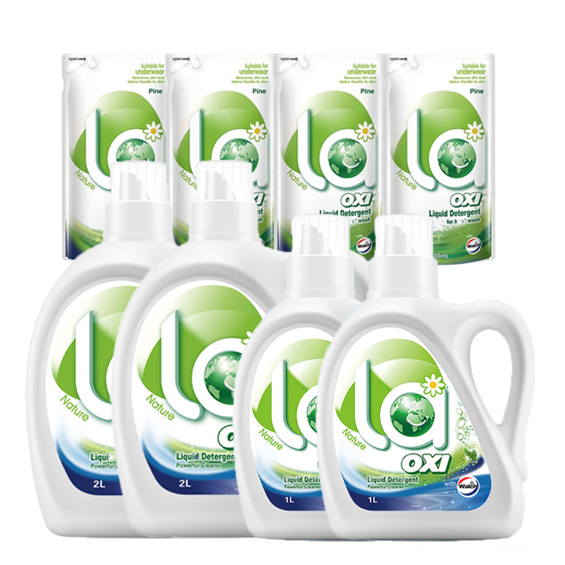 威露士除菌有氧洗衣液原味 16斤2L*2瓶+1L*2瓶+500ML*4袋