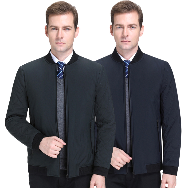 免费试穿 2024春秋正品新款夹棉夹克男士外套加厚爸爸冬装翻领休闲中老年茄克衫棉衣高端外套正品官方旗舰店高清大图