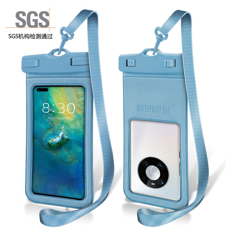 壹志通用型手机防水袋 可触屏漂游泳潜水玩水手机保护套 外卖骑手防雨天进水苹果华为挂脖挡水密封袋带气囊漂浮不沉收纳袋高清大图
