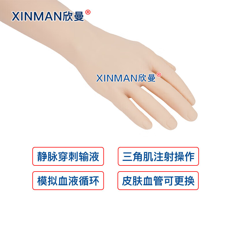 欣曼科教 静脉输液模拟训练模块 配备可更换的模拟皮肤血管和可调速电子血液循环模拟装置XM-S1013高清大图