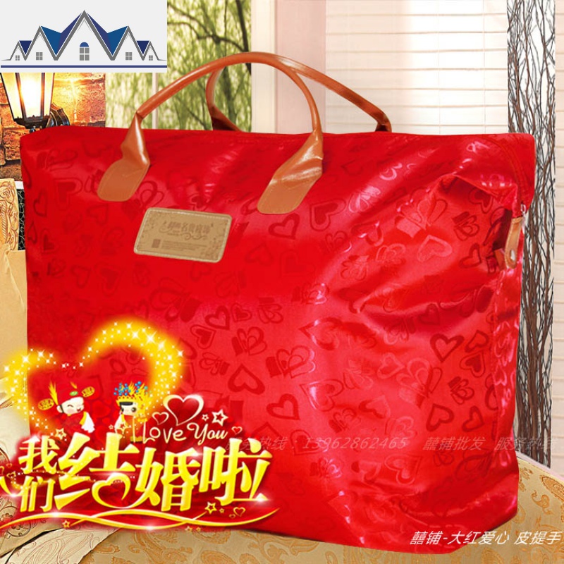 被子包装袋大红色结婚庆棉花被手提大号收纳袋装冬被厚毛毯的袋子 三维工匠高清大图
