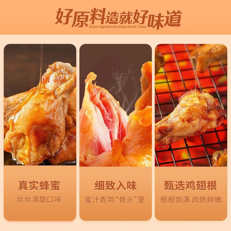 良品铺子蜜烤小鸡腿(鸡翅根)84g*5袋鸡翅根翅解馋肉类休闲小吃熟食小零食高清大图