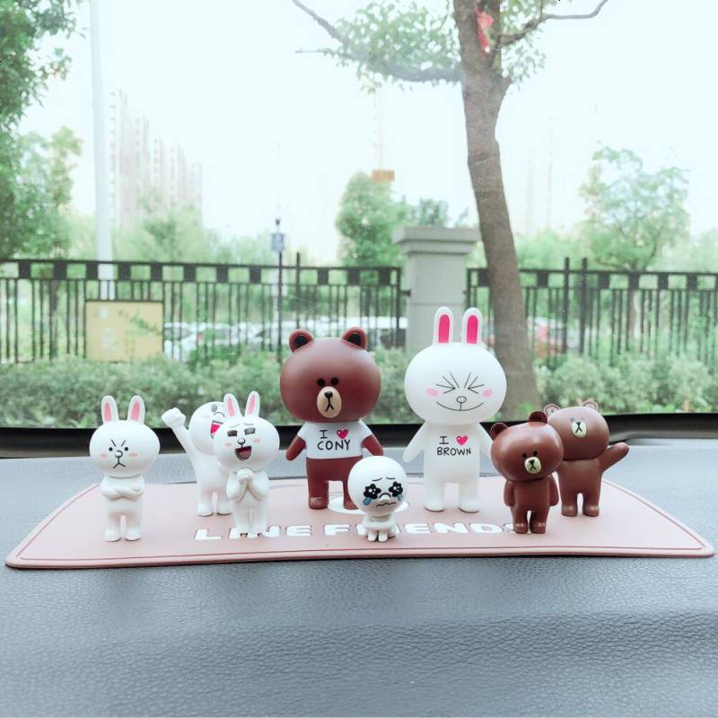 LINE布朗熊可爱卡通创意可妮兔莎莉摇头公仔汽车摆件车载车内饰品