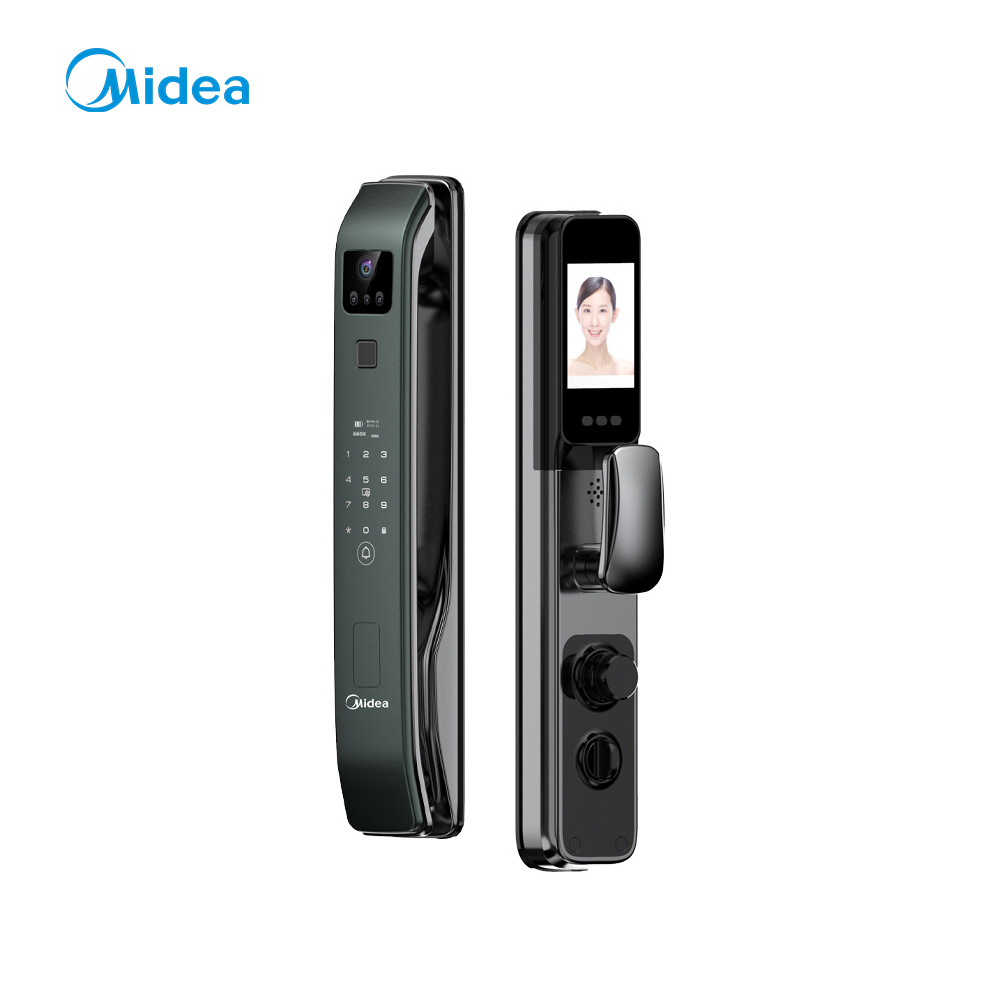 美的(Midea)智能门锁AI人脸4.5寸大屏全无智能联动密码锁指纹锁A2 【人脸识别猫眼款】