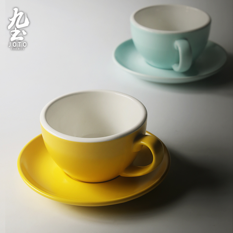九土 杯子+碟子 小号 陶瓷咖啡杯碟组 简约白 (计价单位:套)高清大图